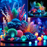 centerpieces for a Under the sea/ Glow in the Dark prom 