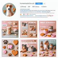 make instagram Feed promoting dog biscuit homemade