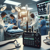 EMS radio giving a signal in an emergency room