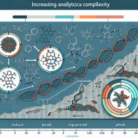 Genrate a image for powerpoint showing increasing analytical complexity from small molecule to oligonuclotide and peptide