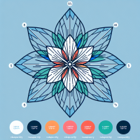 make a seven petals flower for a presentation. in each petal there is going to be text' keep that in mind. make each petal in different color, with about 50% opacity. simple, for a presentation!