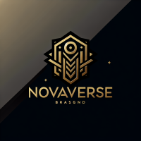 generate a logo with a name NovaVerse in professional way with professional font in black and gold combination