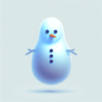 make an image of a blue ghost that looks like a snowman ghost