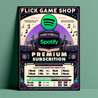 give me high quality post for selling spotify premium individual subscription.On photo put my logo flickgameshop and details about subscription lenght 1 month 3 months 6 months 12 months 