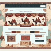 Make a website layout and mockup for e-commerce shop C2C for selling goods. Please make the website clearer and reduce elements. Theme should be Central Asia and Silk road traders