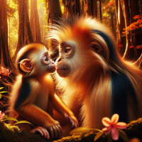 monkeys kissing